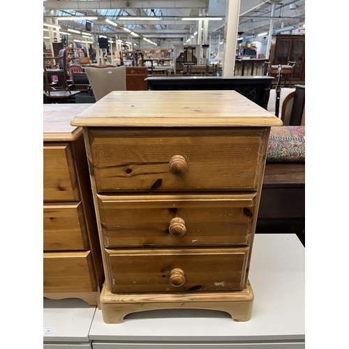 34 - Four pieces of pine furniture, one wall mountable corner cabinet and three bedside chests