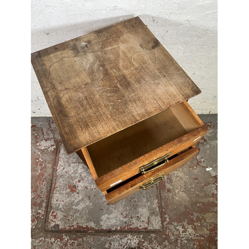 44 - A mahogany bedside cabinet with two drawers and single cupboard door