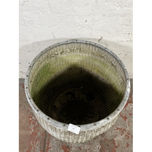 47 - A galvanised dolly tub - approx. 52cm high x 44cm diameter