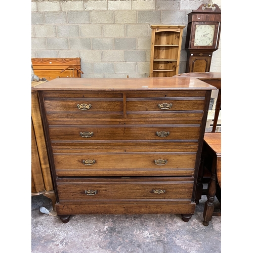 63 - A 19th century mahogany chest of two short over three long drawers - approx. 123cm high x 122cm wide... 