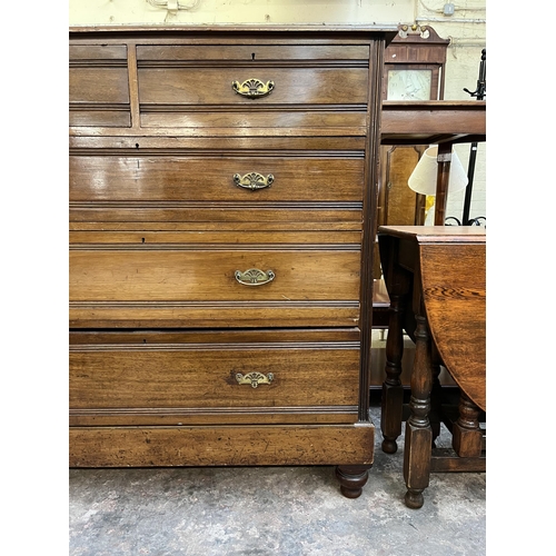 63 - A 19th century mahogany chest of two short over three long drawers - approx. 123cm high x 122cm wide... 