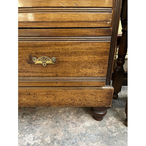 63 - A 19th century mahogany chest of two short over three long drawers - approx. 123cm high x 122cm wide... 