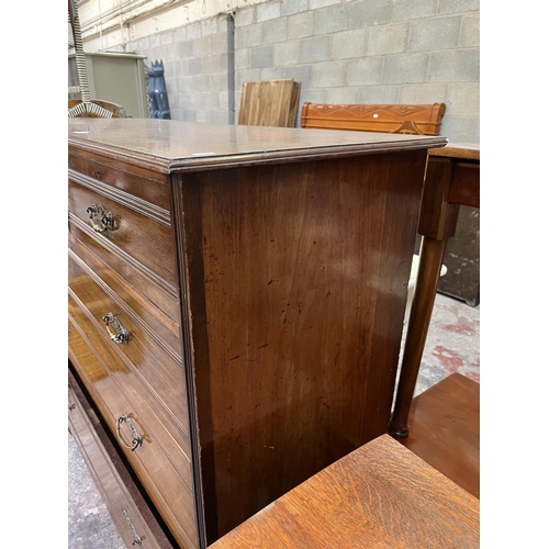 63 - A 19th century mahogany chest of two short over three long drawers - approx. 123cm high x 122cm wide... 