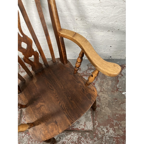 75 - An elm farmhouse grandfather chair