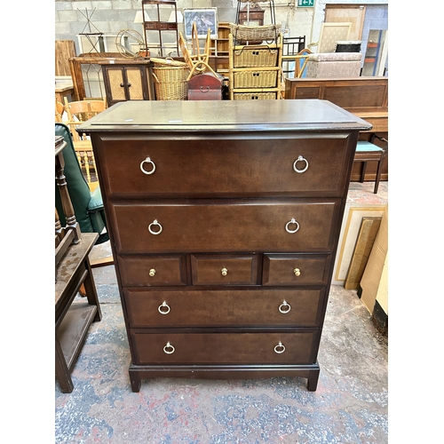 124 - A Stag Minstrel mahogany chest of three short and four long drawers