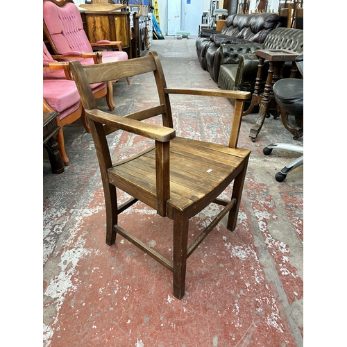 146 - An early 20th century beech garden armchair