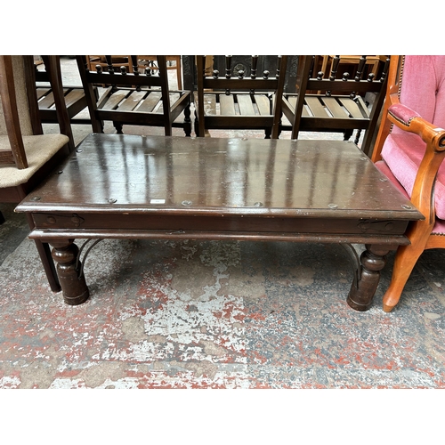 156 - An Indian sheesham wood rectangular coffee table