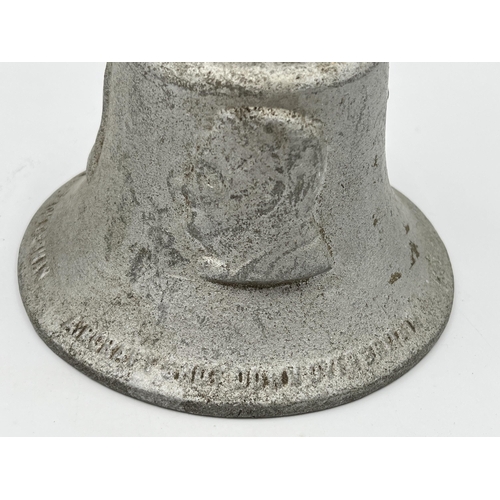 2279 - A WWII 1939-1945 R.A.F Benevolent Fund cast metal Victory bell cast with metal from German aircraft ... 