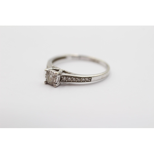 2021 - A 9ct white gold 0.25ct diamond ring, size N½ - approx. gross weight 1.6g