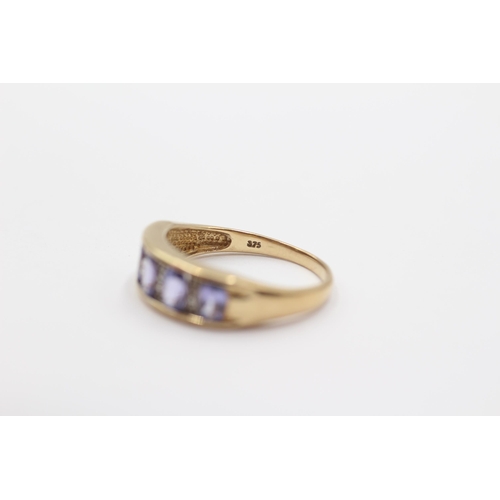 2085 - A 9ct gold tanzanite and diamond ring - approx. gross weight 2.4g