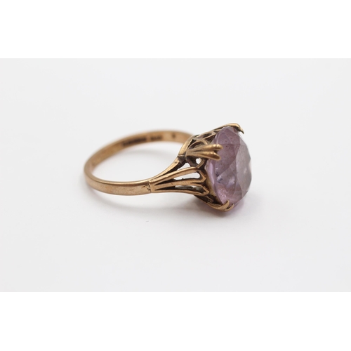 2090 - A 9ct gold amethyst cocktail ring - approx. gross weight 4.6g