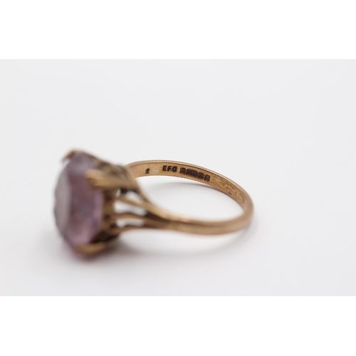 2090 - A 9ct gold amethyst cocktail ring - approx. gross weight 4.6g