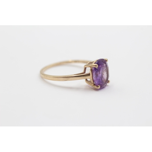 2122 - A TGGC 9ct gold amethyst cocktail ring - approx. gross weight 2g