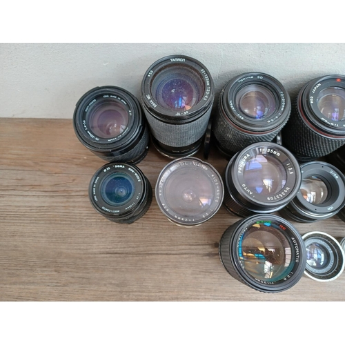 503 - A collection of lenses to include Wray Supar, Ross Resolux, Helios-44M, Soligor, Pentax-A zoom, Sigm... 