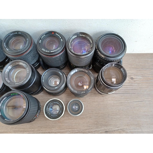 503 - A collection of lenses to include Wray Supar, Ross Resolux, Helios-44M, Soligor, Pentax-A zoom, Sigm... 