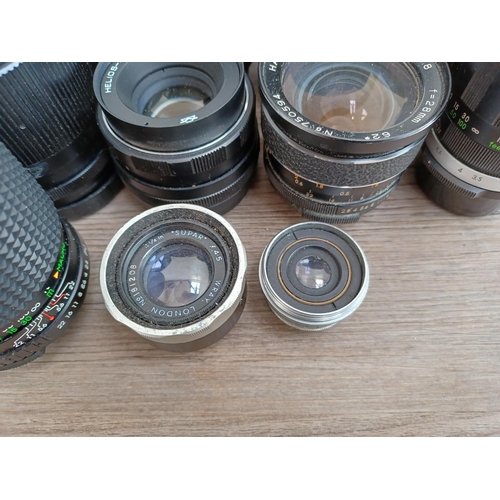 503 - A collection of lenses to include Wray Supar, Ross Resolux, Helios-44M, Soligor, Pentax-A zoom, Sigm... 