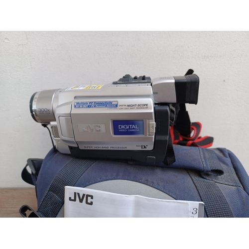 508 - Two items, one Dufay-Chromex Ltd projector fitted with Dallmeyer lens and one cased JVC GR-DVL157 Mi... 