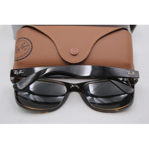 2382 - A pair of Ray-Ban Wayfarer brown tortoishell sunglasses with original case