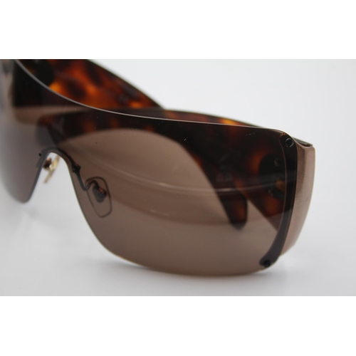 2384 - A pair of Versace brown tinted oversized frameless sunglasses