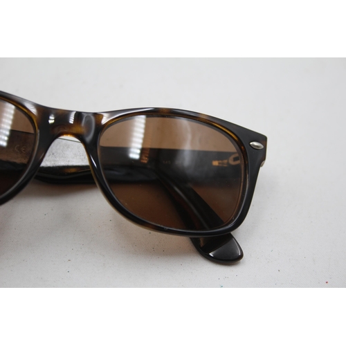 2390 - A pair of Ray-Ban Wayfarer brown tortoishell sunglasses with original case