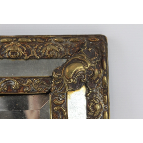 471 - A late 19th/early 20th century brass framed mirror - approx. 38cm high x 22cm wide