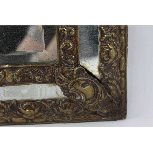 471 - A late 19th/early 20th century brass framed mirror - approx. 38cm high x 22cm wide