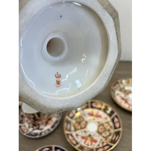 291 - Ten pieces of late 19th/early 20th century Royal Crown Derby Imari china to include 383 Kings Patter... 