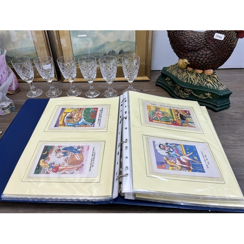 304 - A collection of items to include two 1930s gilt framed M. Dawson watercolours, Aynsley Orchard Gold ... 