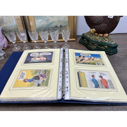 304 - A collection of items to include two 1930s gilt framed M. Dawson watercolours, Aynsley Orchard Gold ... 