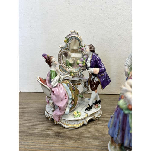 307 - Ten Volkstedt hand painted porcelain figurines