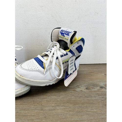 380 - A pair of vintage Hi-Tech leather size 3 hi-top trainers