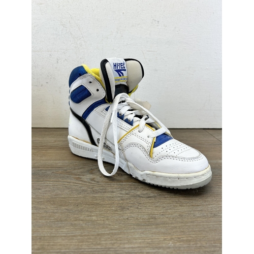 380 - A pair of vintage Hi-Tech leather size 3 hi-top trainers