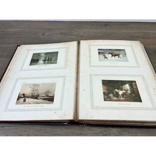 397 - Two items, one antique photograph album containing antique and later photographs, greeting cards and... 