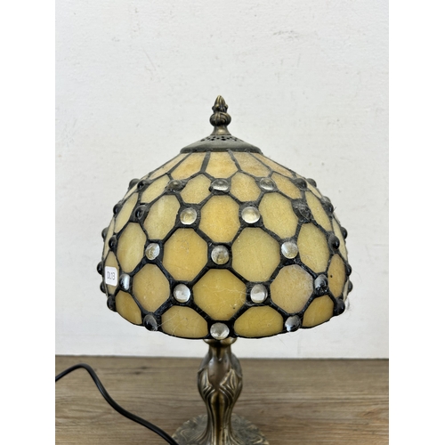 417 - A Tiffany style table lamp - approx. 37cm high