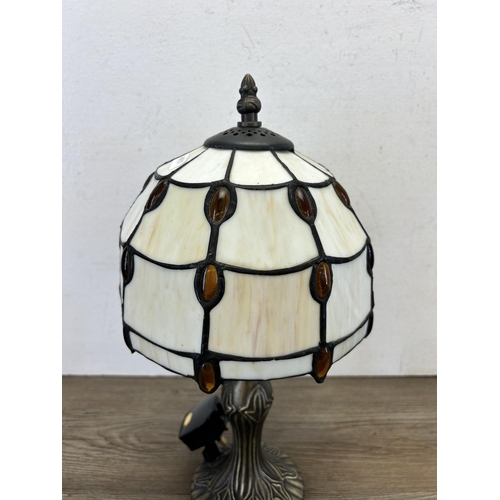 418 - A Tiffany style table lamp - approx. 37cm high