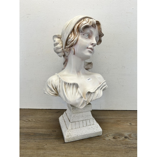 451 - A resin bust of a lady - approx. 47cm high