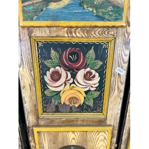 478 - Four vintage bargeware hand painted wooden canal boat doors - approx. 72cm high x 29cm wide