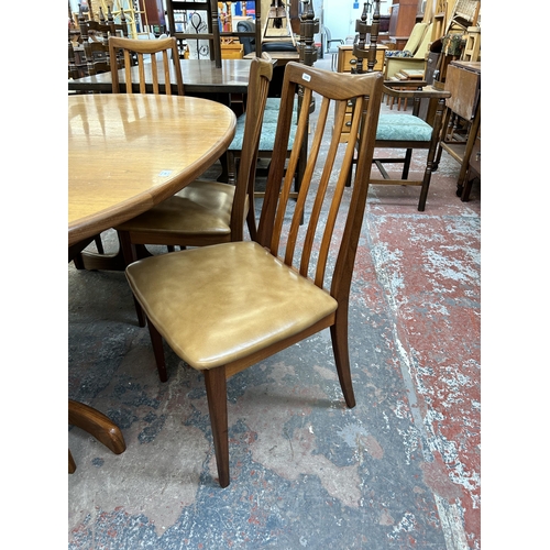 160 - A G Plan Fresco teak oval extending dining table and six chairs