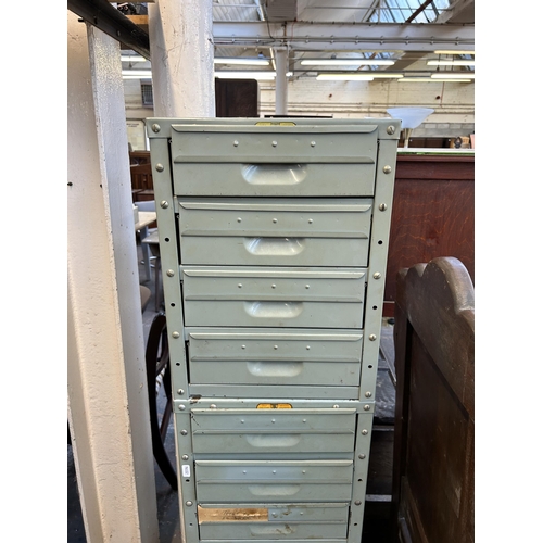 187 - Two vintage N. C. Brown Ltd steel filing cabinets - largest approx. 108cm high x 33cm wide x 30cm de... 