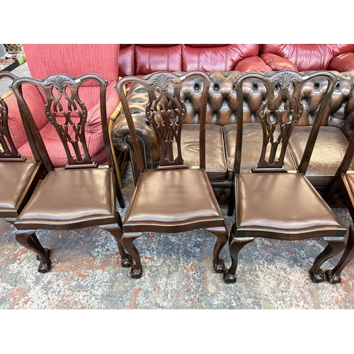 191 - Eight Chippendale style mahogany dining chairs