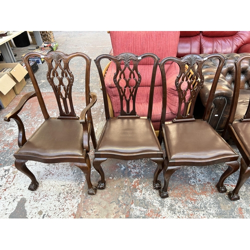 191 - Eight Chippendale style mahogany dining chairs