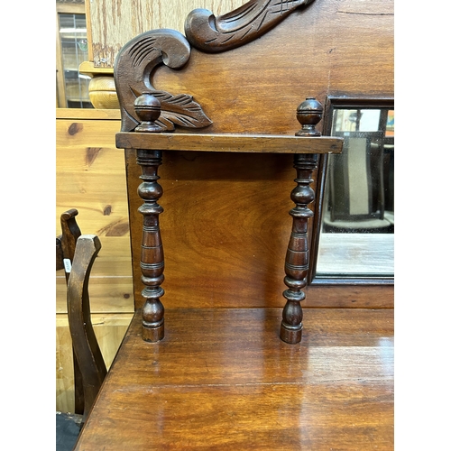 40 - A Victorian mahogany mirror back sideboard with two lower cupboard doors and single drawer