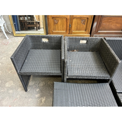 52 - Six pieces of plastic rattan effect garden furniture