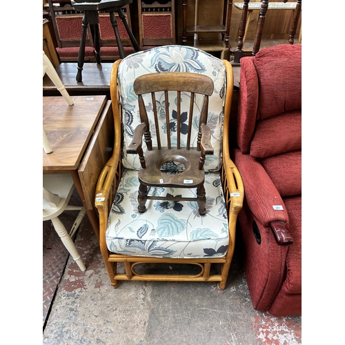 55 - Thirty one pieces of house clearance furniture to include mid 20th century teak bookcase, early 20th... 