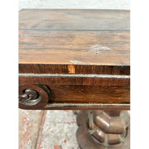 59 - A William IV rosewood fold over card table