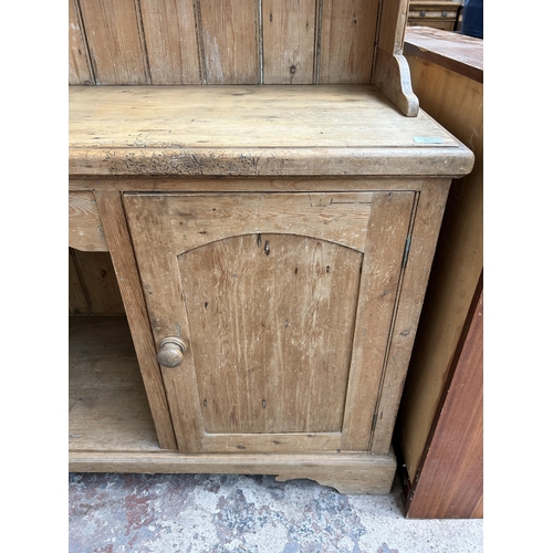 77 - A Victorian style pine farmhouse dresser - approx. 196cm high x 152cm wide x 51cm deep