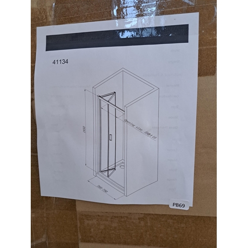 757 - A boxed Eurorad Limited London 6mm bi-fold shower door -approx. 185cm high x 79cm wide