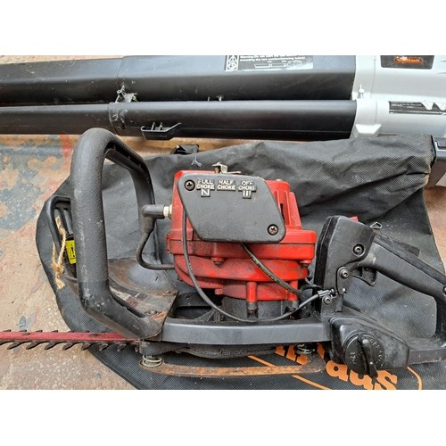 781 - Two items, one Jonsered HT21 petrol hedge cutter and one VonHaus 240v leaf blower