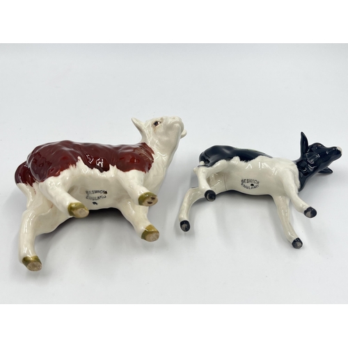 246 - Two Beswick cow figurines, one boxed Highland calf model no. 1827A and one other