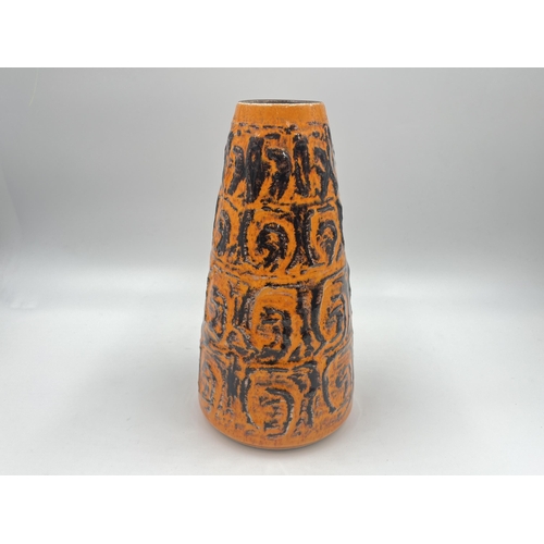 250 - A 1970s West German Schlossberg 236/20 orange fat lava vase